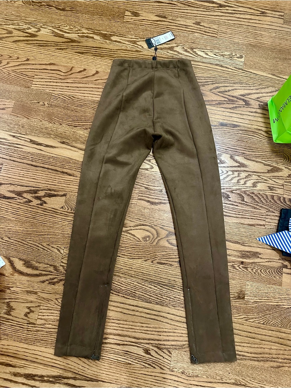 BCBG MaxAzria Moris Faux Suede Brown Stretch Pants - Picture 5 of 7